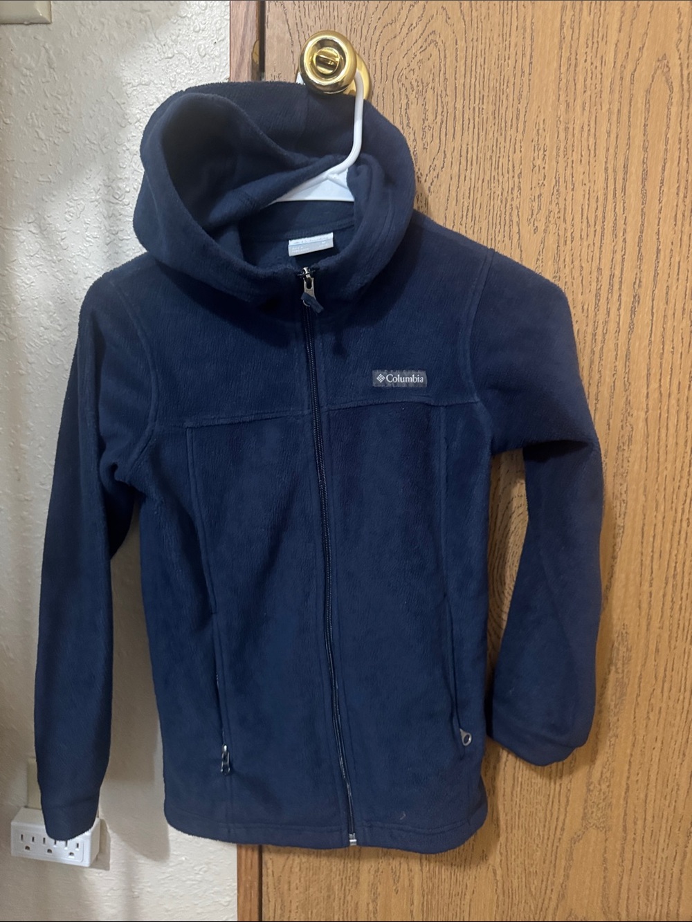 Columbia Navy Hooded Fleece Jacket